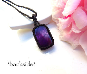 Gifts for her, Amethyst teardrop gemstone necklace, Amethyst crystal pendant, Reiki Healing jewelry, February birthstone necklace