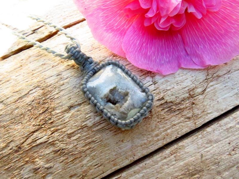 Ocean Jasper gemstone healing necklace, solar plexus healing