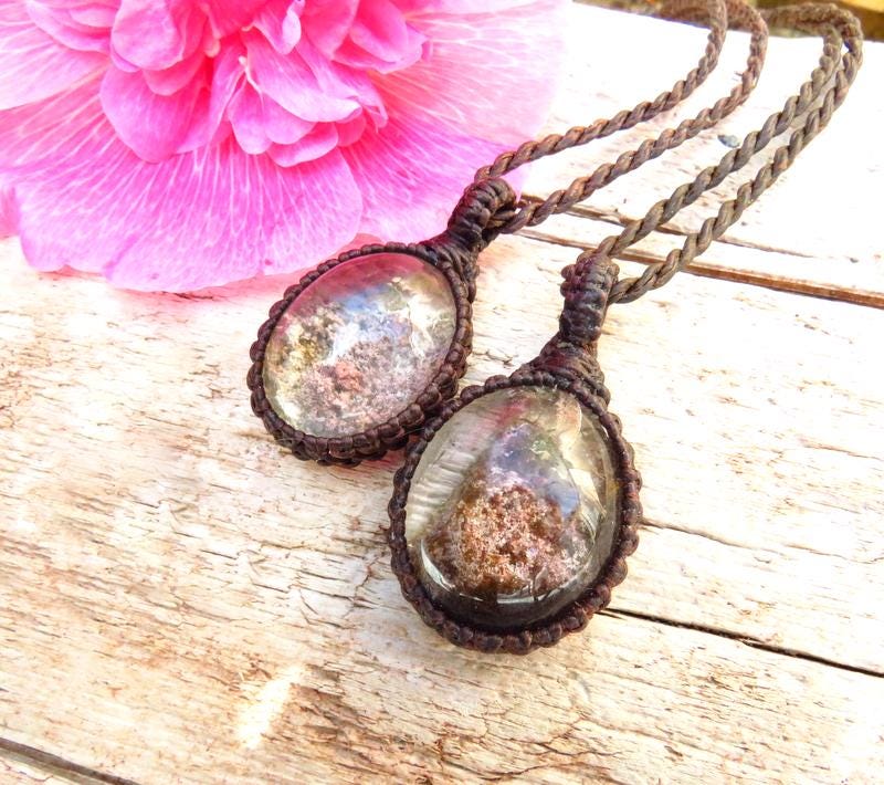 Garden Quartz macrame necklace set, gift ideas for the gardener