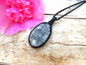 Ocean Jasper druzy necklace, solar plexus healing, druzy jewelry, jasper healing stone necklace, gifts for her, boho gift ideas