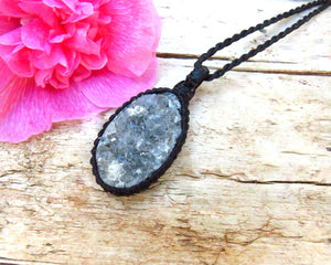 Ocean Jasper druzy necklace, solar plexus healing, druzy jewelry, jasper healing stone necklace, gifts for her, boho gift ideas