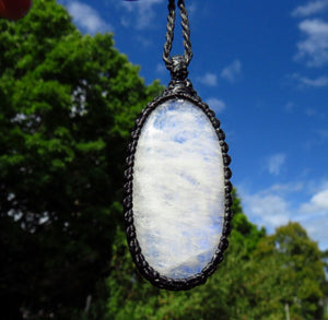 Blue Moonstone pendant necklace, womens gift ideas