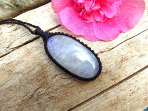 Blue Moonstone pendant necklace, womens gift ideas