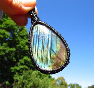 Rainbow Labradorite gemstone necklace, teardrop gemstone necklace, statement jewelry, christmas gift ideas for her, for mom, wife gift dea