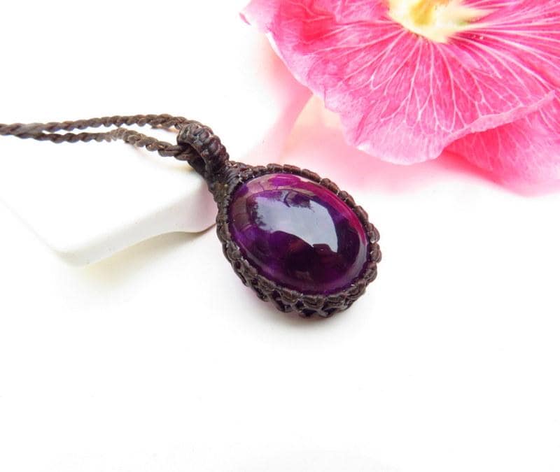 Gifts for her, Amethyst gemstone necklace, Amethyst crystal pendant, Reiki Healing jewelry, February birthstone necklace, gifts for her