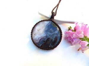 Purple Moss Agate pendant, Moss Agate necklace, Macrame necklace, necklace, macrame jewelry, christmas gift ideas for her, boho beauty