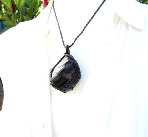 Shiny Black Tourmaline crystal necklace / statement necklace / raw tourmaline necklace / black tourmaline / raw tourmaline crystal