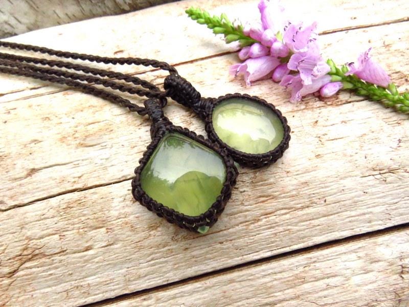 Prehnite Necklace set, Prehnite crystal necklace