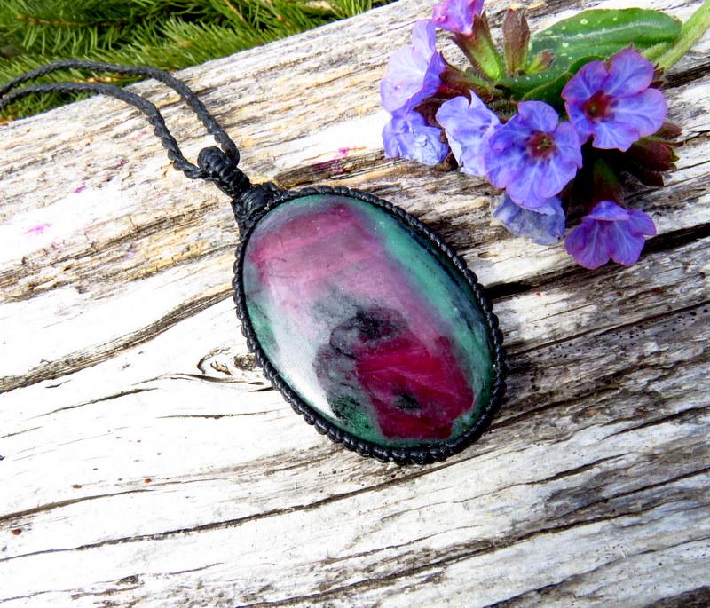 Handmade Ruby Fuschite Boho pendant, Silver 925 Jewelry for women, Perfect Christmas Gifts for her, high quality Gemstone Jewellery