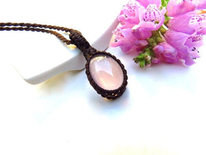 Rose quartz pendant necklace, expression of love, rose quartz jewelry, minimalist necklace, pink gifts, for her, Earth Aura Creations