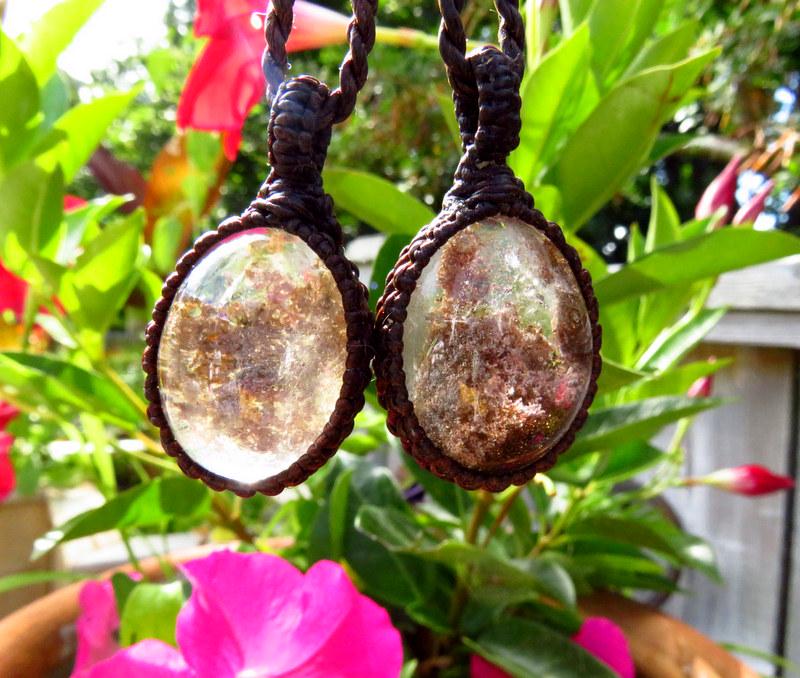 Garden Quartz macrame necklace set, gift ideas for the gardener