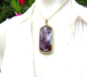 Agate macrame necklace, Jewelry gift idea, Marquis shape, macrame jewelry, Agate jewelry, Macrame necklace, Stone pendant, free shipping