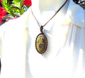 Rainforest Jasper Necklace, rhyolite necklace, jasper jewelry, earth Day necklace, gift ideas for the earth lover, Hippy style, boho jewelry