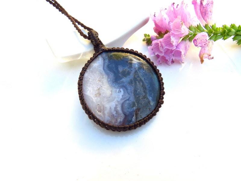 Purple Moss Agate pendant, Moss Agate necklace, Macrame necklace, necklace, macrame jewelry, christmas gift ideas for her, boho beauty