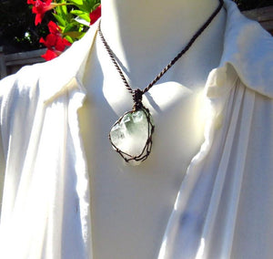 Chlorite Quartz necklace, raw quartz necklace, raw crystal pendant, raw crystal necklace, quartz necklace, quartz jewelry, healing crystal