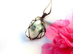 Chlorite Quartz necklace, raw quartz necklace, raw crystal pendant, raw crystal necklace, quartz necklace, quartz jewelry, healing crystal