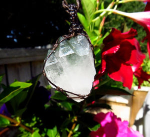 Chlorite Quartz necklace, raw quartz necklace, raw crystal pendant, raw crystal necklace, quartz necklace, quartz jewelry, healing crystal