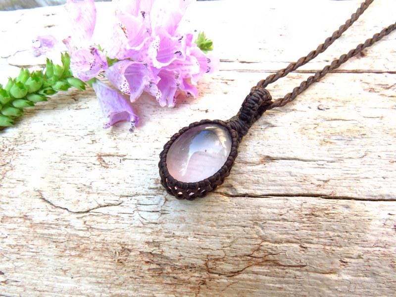 Rose quartz pendant necklace, expression of love, rose quartz jewelry, minimalist necklace, pink gifts, for her, Earth Aura Creations