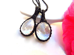 Faceted Quartz Crystal Necklace Set / Crystal jewellery / Quartz necklace / Facet Cut / Quartz Jewelry / Chic design / Healing Stone