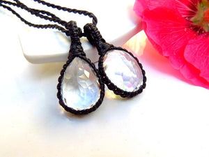 Faceted Quartz Crystal Necklace Set / Crystal jewellery / Quartz necklace / Facet Cut / Quartz Jewelry / Chic design / Healing Stone