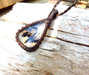 Montana Agate macrame necklace, gemstone necklace, gift ideas for the rock collector, gemstone collector, christmas gift ideas for her