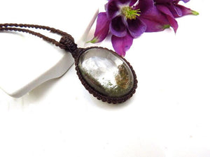 Garden Quartz crystal necklace, Womens healing jewelry, Good Energy crystal, Minimalist necklace, gift ideas for the crystal collector