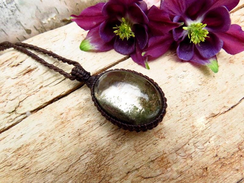 Garden Quartz crystal necklace, Womens healing jewelry