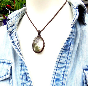 Garden Quartz crystal necklace, Womens healing jewelry, Good Energy crystal, Minimalist necklace, gift ideas for the crystal collector