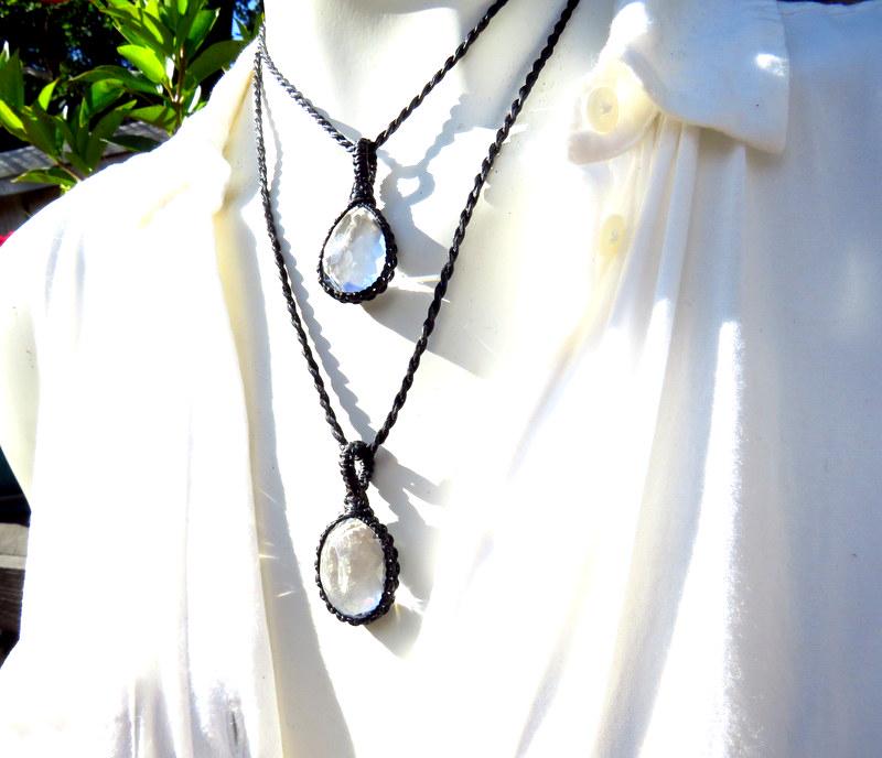 Faceted Quartz Crystal Necklace Set / Crystal jewellery / Quartz necklace / Facet Cut / Quartz Jewelry / Chic design / Healing Stone