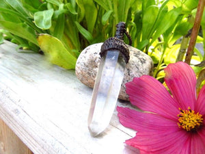 Lemurian Quartz crystal macrame necklace, christmas gift ideas, gift ideas for the crystal collector, quartz crystal necklace