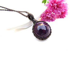 Amethyst gemstone necklace, Amethyst crystal pendant