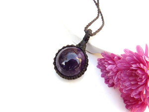 Amethyst gemstone necklace, Amethyst crystal pendant