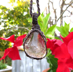 Smokey Quartz crystal necklace, macrame necklace, gemstone necklace, quartz crystal, crystal gift idea, gift ideas for the crystal collector