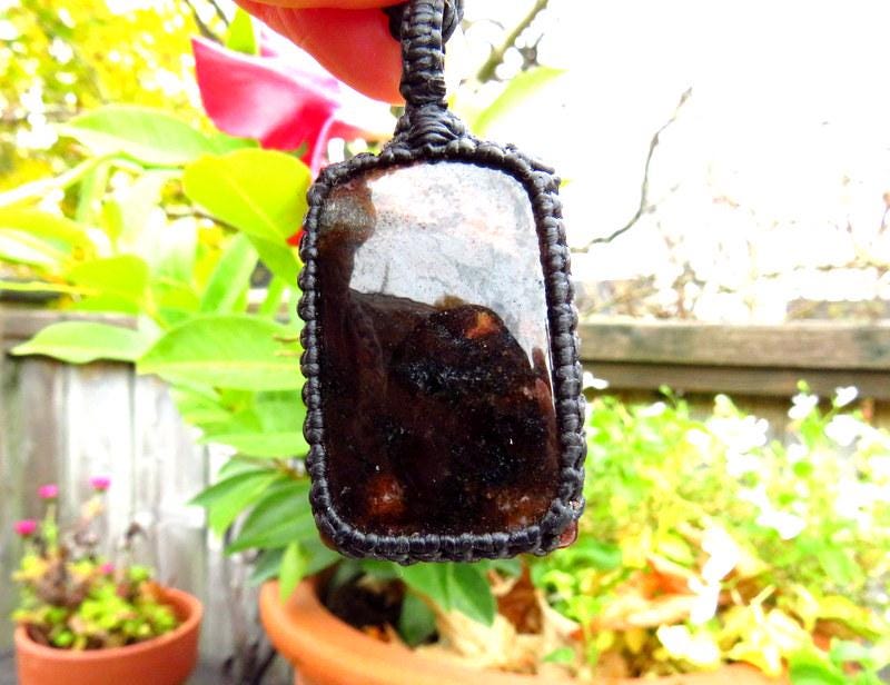 Christmas gift idea, Garnet macrame necklace