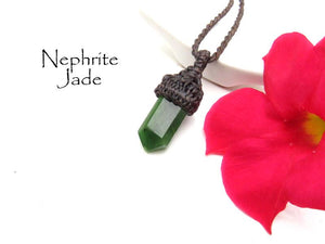 Abundance Jade necklace, Nephrite Jade pendant, Green Jade, Jade jewelry, crystal jewelry, Success crystal, gift ideas for the boho beauty