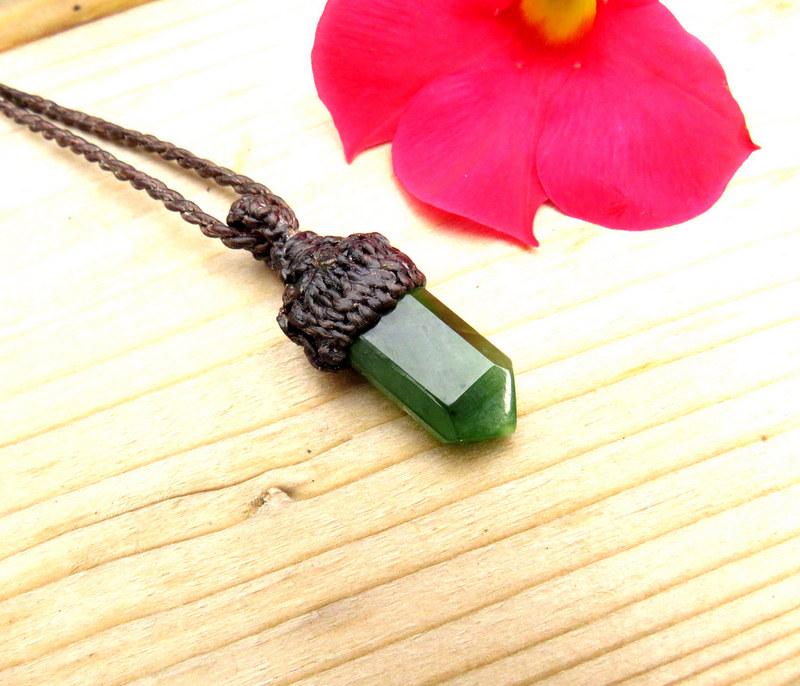 Abundance Jade necklace, Nephrite Jade pendant, Green Jade, Jade jewelry, crystal jewelry, Success crystal, gift ideas for the boho beauty