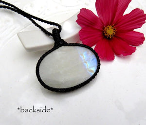 Blue moonstone necklace, moonstone jewelry, christmas gift ideas for her, gift ideas for the boho beauty, macrame moonstone