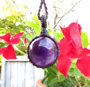 Amethyst gemstone necklace, Amethyst crystal pendant