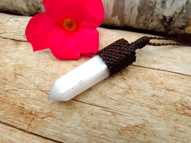 Gifts for her, Selenite crystal necklace