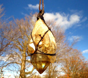 Kundalini Citrine crystal healing gemstone necklace, unique christmas, gift ideas for her, gifts for mom, celestial gifts, natural crystals