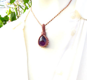 Faceted Amethyst gemstone necklace, Amethyst crystal, Reiki Healing jewelry, February birthstone necklace, gift ideas for the zen seeker