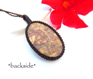 Quality Sunstone macrame necklace, gemstone jewelry, Sunstone meaning, Libra crystals, macrame jewelry, gift ideas for the boho beauty