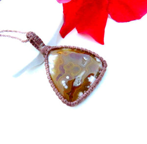 Reversible Turkish Agate Macrame Necklace, agate necklace