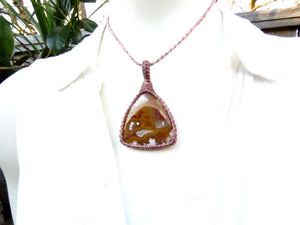 Reversible Turkish Agate Macrame Necklace, agate necklace