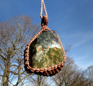 Shamanic Dream Quartz macrame necklace, garden quartz