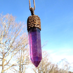 Valentines day gift ideas, Purple Fluorite macrame necklace, gift ideas for the crystal collector, purple crystal, gifts for her