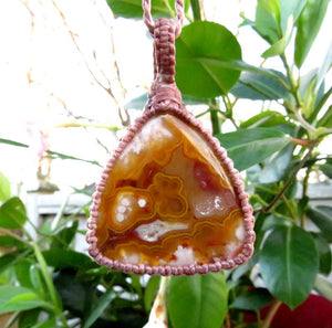 Reversible Turkish Agate Macrame Necklace, agate necklace