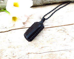 Raw Black Tourmaline necklace, Crystal necklace, empath protection necklace, EMF protection necklace, gift ideas for the astrology expert