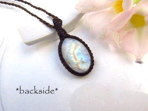 Rainbow moonstone necklace, moonstone jewelry, valentines day gift ideas for her, gift ideas for the boho beauty, macrame moonstone