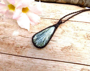 Seraphinite gemstone necklace, seraphinite pendant necklace, etsy seraphinite, gift ideas for mothers day, gifts for her, gifts for him